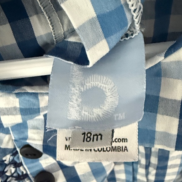 BELLA BLISS Blue and White Checkered Baby Romper 18M - Picture 2 of 5